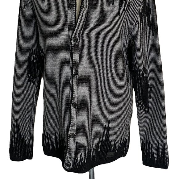 EUC MCR MODACRISE Button Down Black Wool Blend Sweater Knit Cardigan/Jacket sz M - Picture 2 of 9